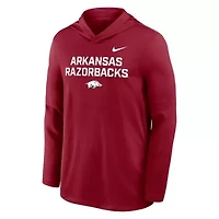 NCAA Nike Arkansas Razorbacks 2025 Sideline Dri-FIT Long Sleeve Hoodie T-Shirt