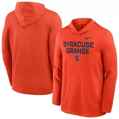 Syracuse Orange NCAA Nike 2025 Sideline Dri-FIT Long Sleeve Hoodie T-Shirt