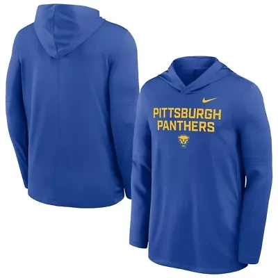 NCAA Nike Pitt Panthers 2025 Sideline Dri-FIT Long Sleeve Hoodie T-Shirt