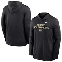 NCAA Nike Purdue Boilermakers 2025 Sideline Dri-FIT Long Sleeve Hoodie T-Shirt