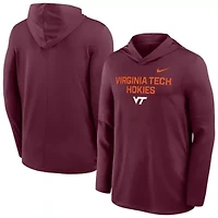 NCAA Nike Virginia Tech Hokies 2025 Sideline Dri-FIT Long Sleeve Hoodie T-Shirt