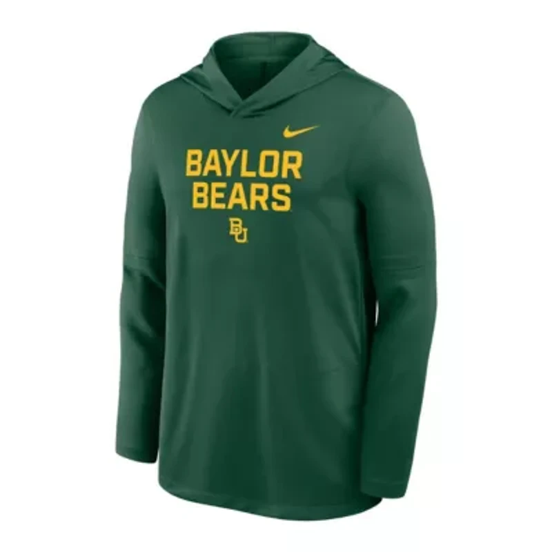 NCAA Nike Baylor Bears 2025 Sideline Dri-FIT Long Sleeve Hoodie T-Shirt