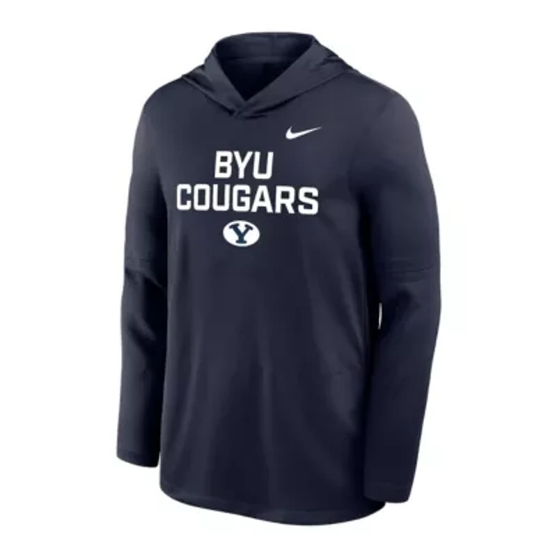 NCAA Nike BYU Cougars 2025 Sideline Dri-FIT Long Sleeve Hoodie T-Shirt