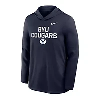 NCAA Nike BYU Cougars 2025 Sideline Dri-FIT Long Sleeve Hoodie T-Shirt