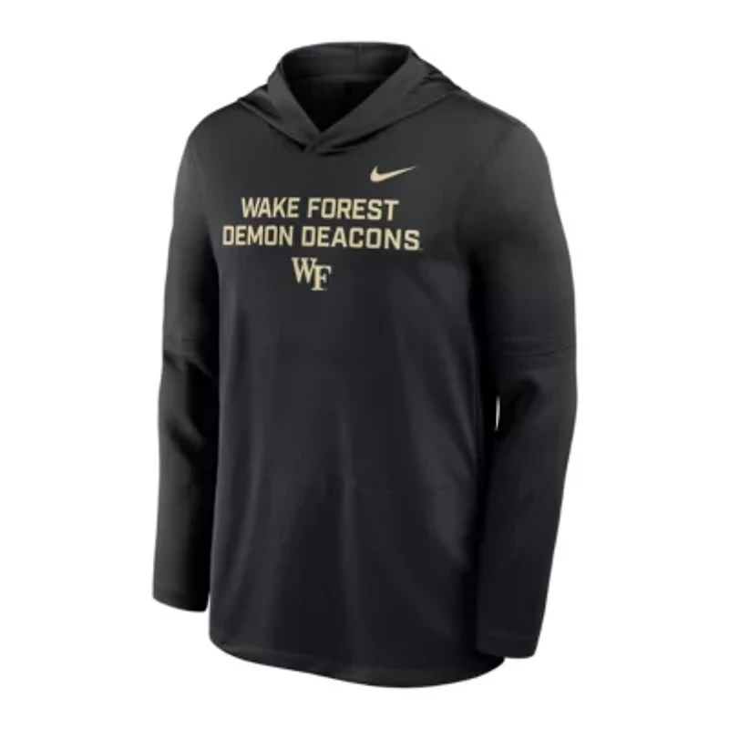 NCAA Nike Wake Forest Demon Deacons 2025 Sideline Dri-FIT Long Sleeve Hoodie T-Shirt