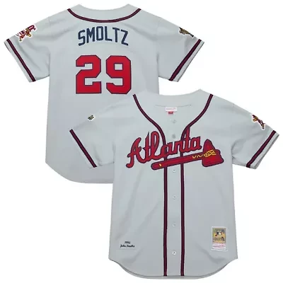 MLB John Smoltz Atlanta Braves 1995 Throwback Authentic Jersey