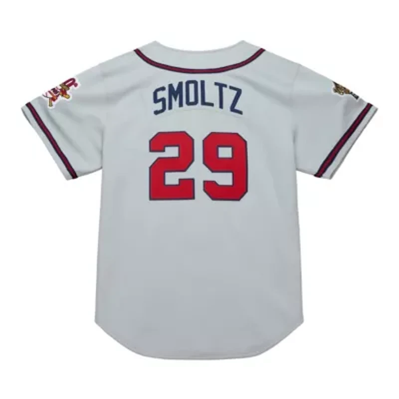 MLB John Smoltz Atlanta Braves 1995 Throwback Authentic Jersey