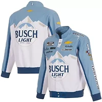 NASCAR White/Light Ross Chastain Busch Light Full-Snap Twill Uniform Jacket