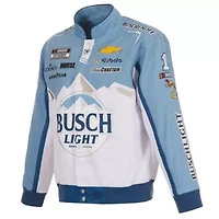 NASCAR White/Light Ross Chastain Busch Light Full-Snap Twill Uniform Jacket