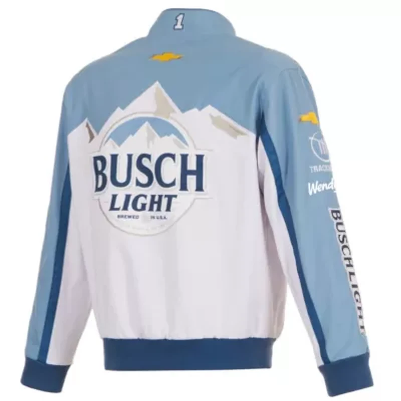 NASCAR White/Light Ross Chastain Busch Light Full-Snap Twill Uniform Jacket