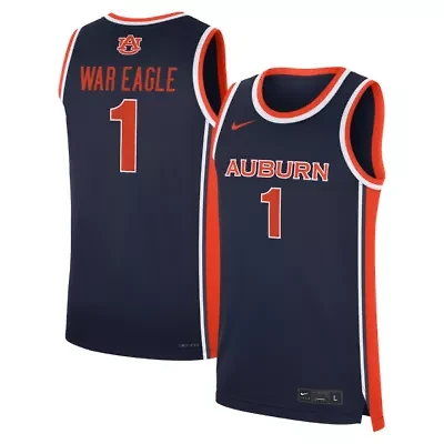 NCAA Nike Auburn Tigers #1 Road War Eagle Replica Basketball Jersey