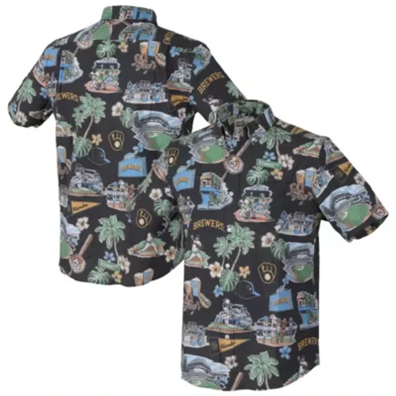 MLB Milwaukee Brewers Scenic Tri-Blend Button-Down Shirt