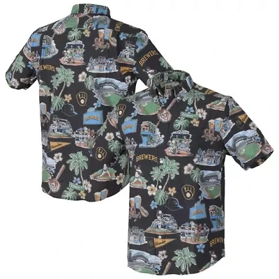 MLB Milwaukee Brewers Scenic Tri-Blend Button-Down Shirt