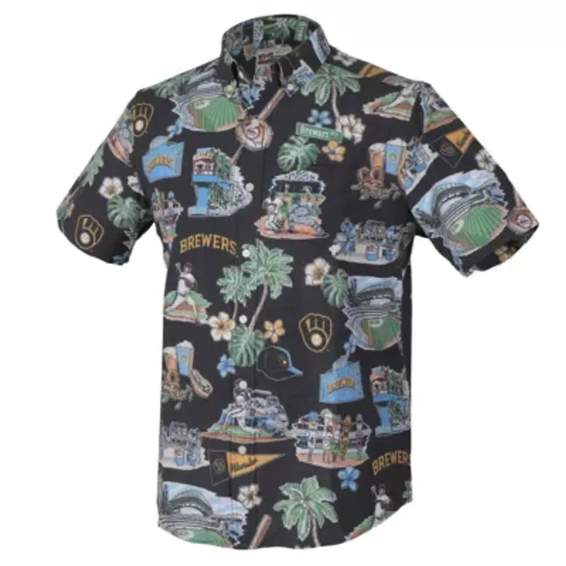 MLB Milwaukee Brewers Scenic Tri-Blend Button-Down Shirt