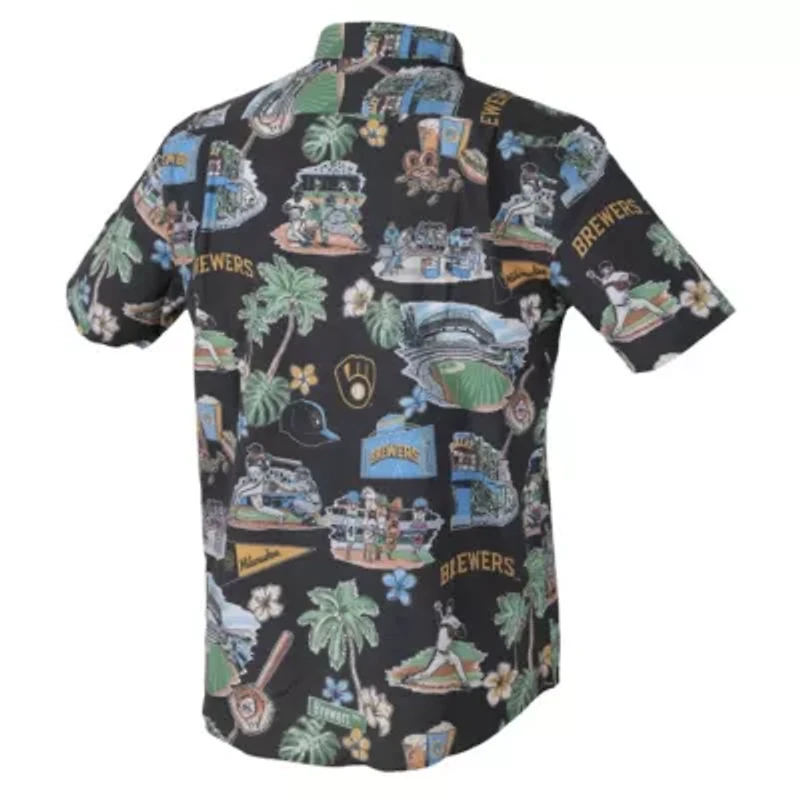 MLB Milwaukee Brewers Scenic Tri-Blend Button-Down Shirt