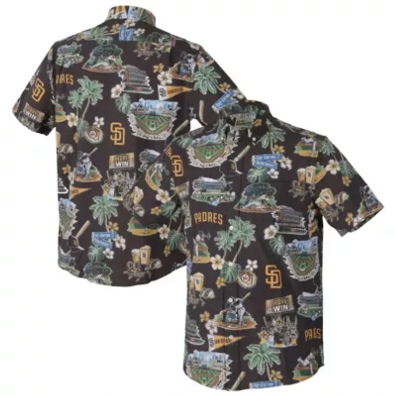 MLB San Diego Padres Scenic Tri-Blend Performance Button-Up Top