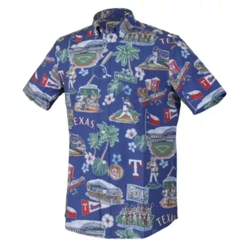 MLB Texas Rangers Scenic Tri-Blend Performance Button-Up Top