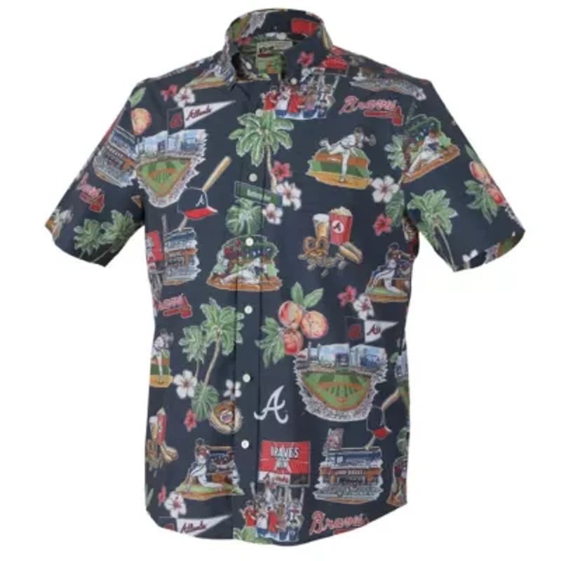 MLB Atlanta Braves Scenic Tri-Blend Performance Button-Up Top