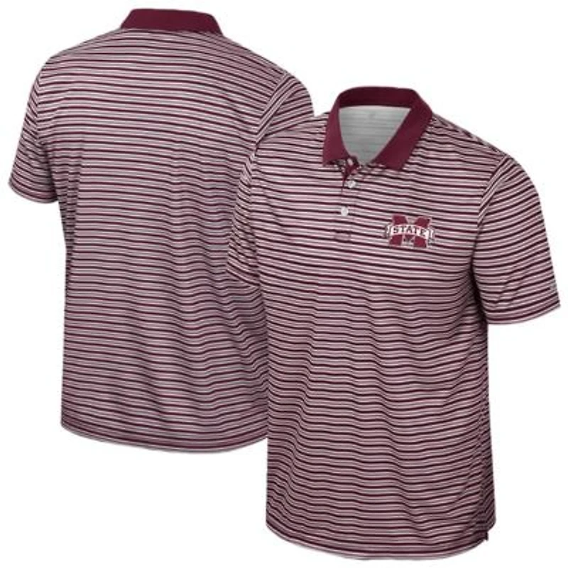 NCAA Mississippi State Bulldogs Striped Polo
