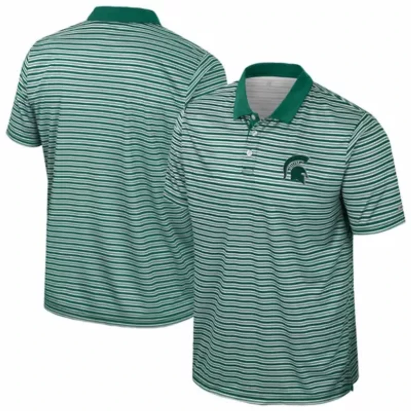 NCAA Michigan State Spartans Striped Polo