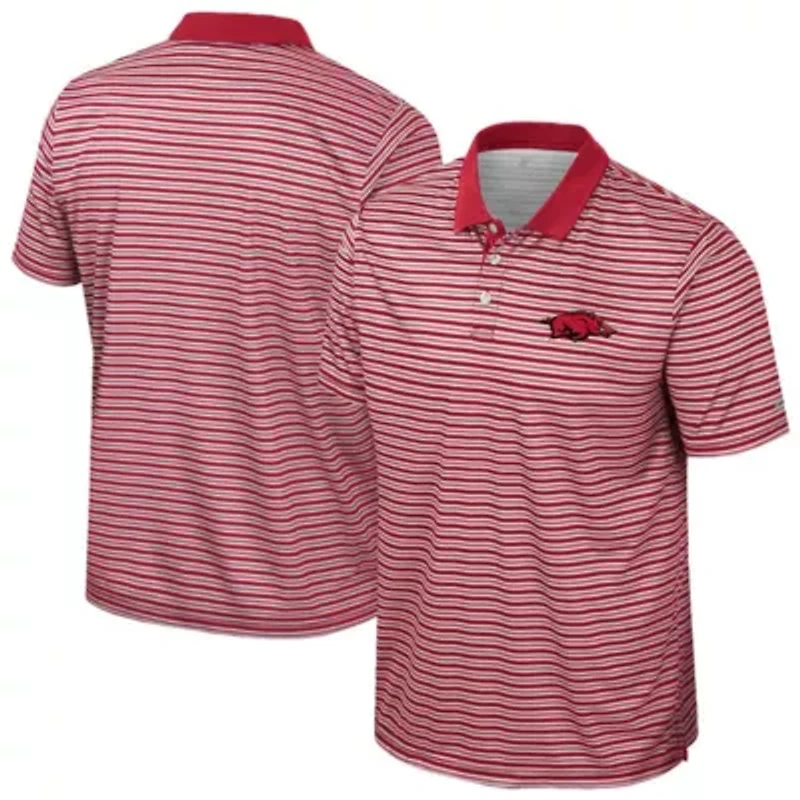 NCAA Arkansas Razorbacks Striped Polo