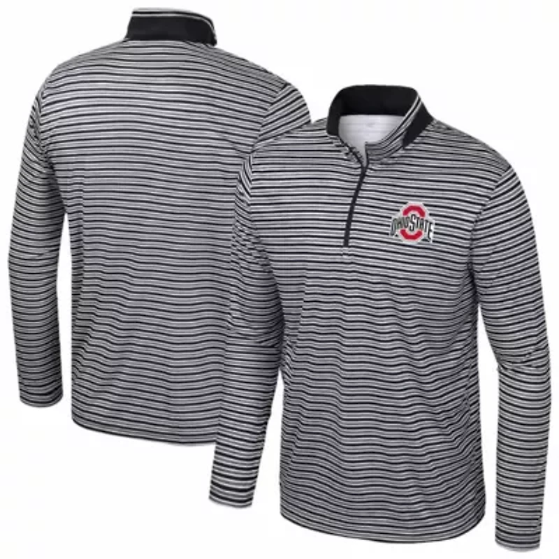 NCAA Ohio State Buckeyes Striped Quarter-Zip Top