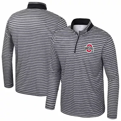 NCAA Ohio State Buckeyes Striped Quarter-Zip Top