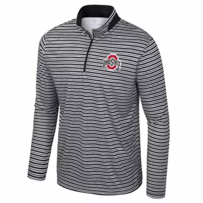 NCAA Ohio State Buckeyes Striped Quarter-Zip Top