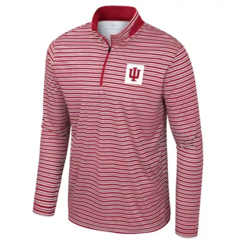 NCAA Indiana Hoosiers Striped Quarter-Zip Top