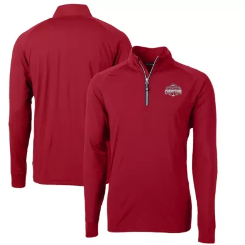 NCAA Ohio State Buckeyes Football Playoff 2024 National s Adapt Eco Knit Stretch Recycled Raglan Quarter-Zip Top