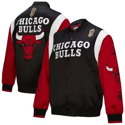 NBA Unisex Chicago Bulls Vintage Team Origins Satin Full-Snap Jacket