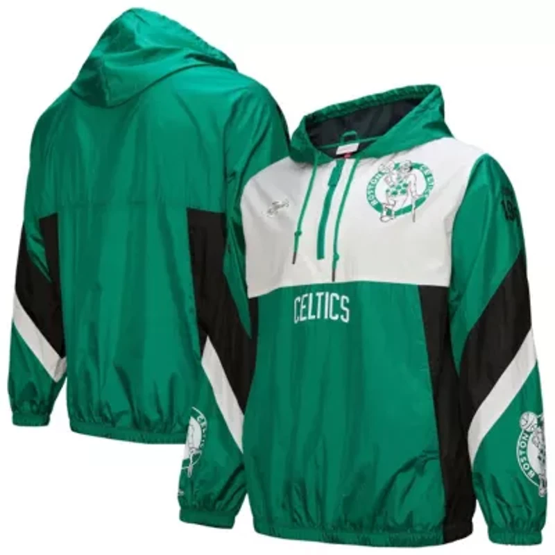NBA Kelly Boston Celtics Hardwood Classics Team Origins Anorak Quarter-Zip Windbreaker Jacket