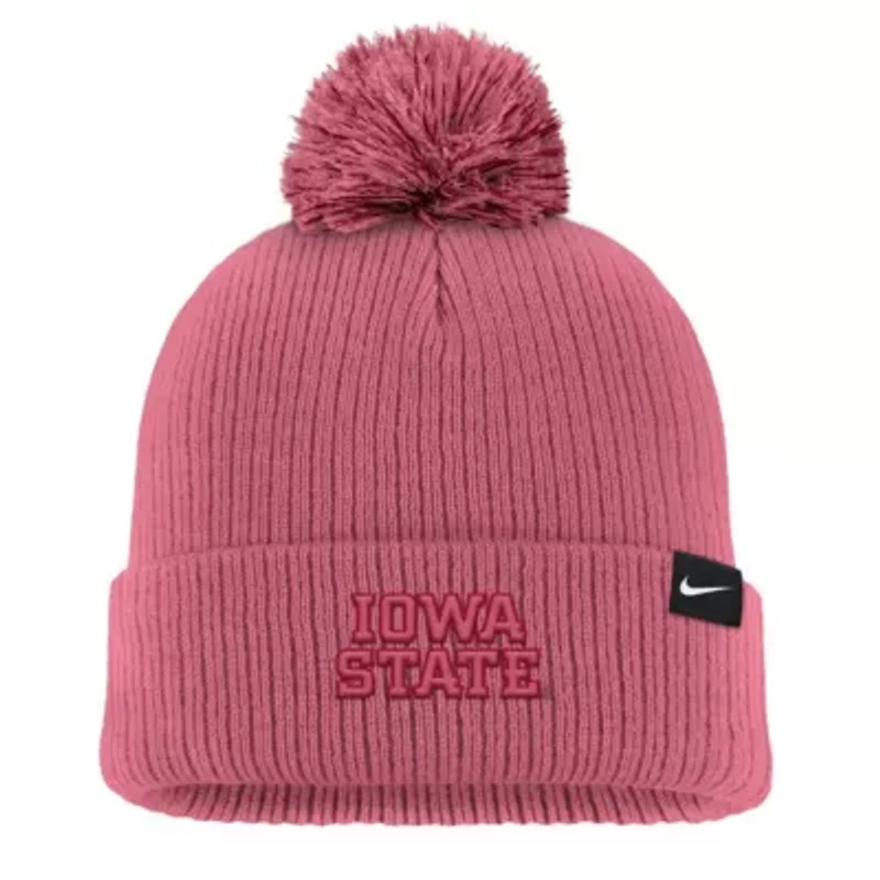 NCAA Nike Iowa State Cyclones Tonal Peak Cuffed Knit Hat with Pom