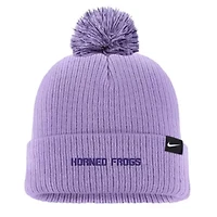NCAA Nike TCU Horned Frogs Tonal Peak Cuffed Knit Hat with Pom