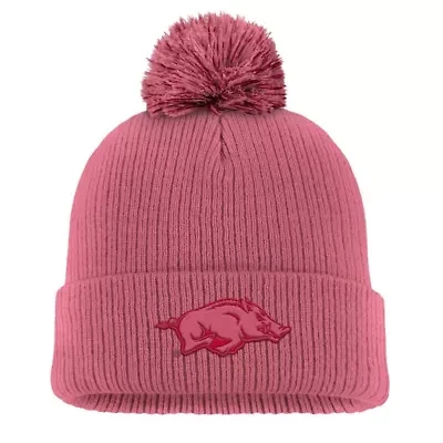 NCAA Nike Arkansas Razorbacks Tonal Peak Cuffed Knit Hat with Pom