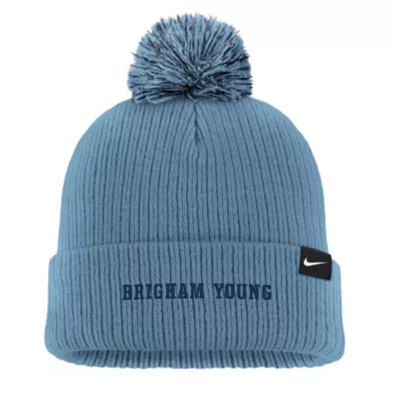 NCAA Nike BYU Cougars Tonal Peak Cuffed Knit Hat with Pom