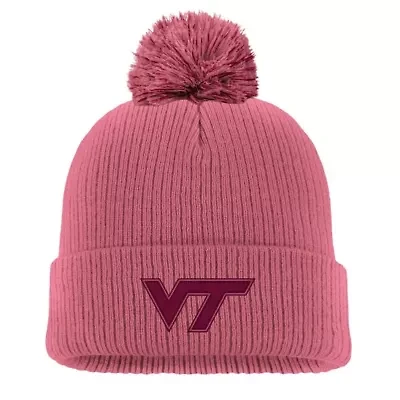 NCAA Nike Virginia Tech Hokies Tonal Peak Cuffed Knit Hat with Pom