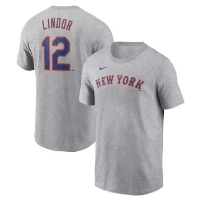 MLB Nike Francisco Lindor New York Mets Fuse Name & Number T-Shirt
