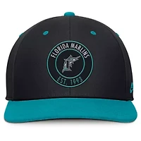 Cooperstown Teams Nike Black/Teal Florida Marlins Cooperstown Collection Pro Dri-FIT Snapback Hat