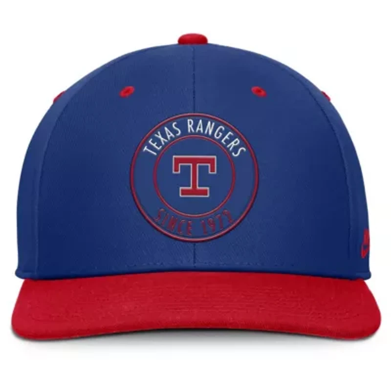 MLB Nike Royal/Red Texas Rangers Cooperstown Collection Pro Dri-FIT Snapback Hat