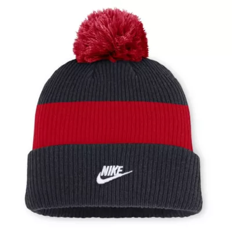 Boston Red Sox MLB Nike Navy/Red Boston Sox Cooperstown Collection Peak Standard Cuffed Knit Hat with Pom