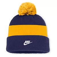 MLB Nike Blue/Gold Milwaukee Brewers Cooperstown Collection Peak Standard Cuffed Knit Hat with Pom