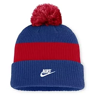 MLB Nike Royal/Red Chicago Cubs Cooperstown Collection Peak Standard Cuffed Knit Hat with Pom