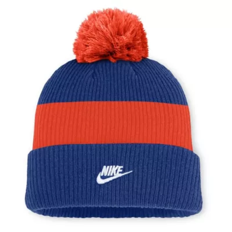 MLB Nike Royal/Orange New York Mets Cooperstown Collection Peak Standard Cuffed Knit Hat with Pom