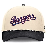 MLB Nike Natural/Black Texas Rangers Cooperstown Collection Rise Adjustable Hat