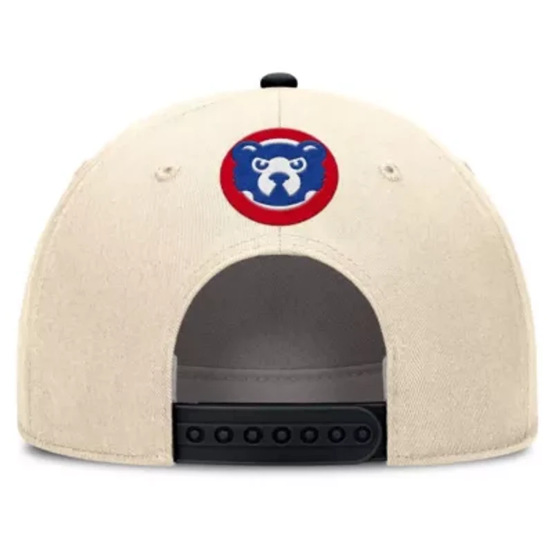 MLB Nike Natural/Black Chicago Cubs Cooperstown Collection Rise Adjustable Hat