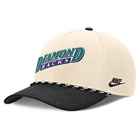 MLB Nike Natural/Black Arizona Diamondbacks Cooperstown Collection Rise Adjustable Hat