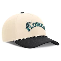 Cooperstown Teams Nike Natural/Black Florida Marlins Cooperstown Collection Rise Adjustable Hat