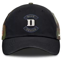 Duke Blue Devils NCAA Nike Black/Camo Duke Devils 2025 Military Appreciation Club Adjustable Hat