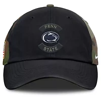 NCAA Nike Black/Camo Penn State Nittany Lions 2025 Military Appreciation Club Adjustable Hat